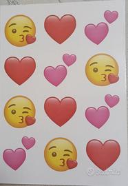 Biglietto di auguri con cuori ed emoji