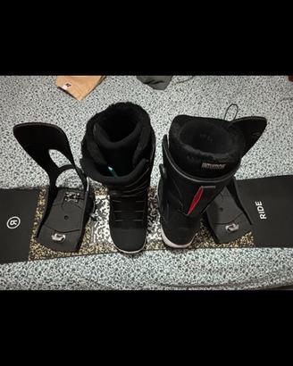 Tavola snowboard RIDE con attacchi rapidi k2