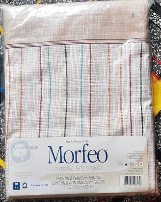 Completo letto  singolo puro cotone naturale