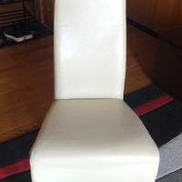 Sedie (6 pz) in pelle e legno massello