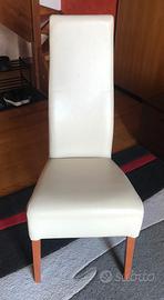 Sedie (6 pz) in pelle e legno massello