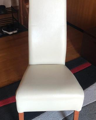Sedie (6 pz) in pelle e legno massello