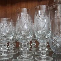 set da 36 bicchieri di cristallo anni '60