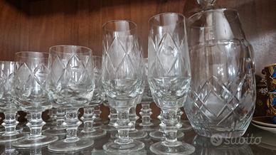 set da 36 bicchieri di cristallo anni '60