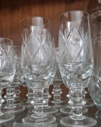 set da 36 bicchieri di cristallo anni '60