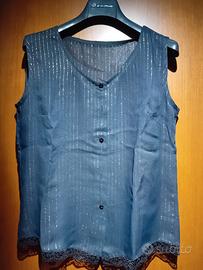 canottiera nera in seta