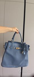 borsa in vera pelle color carta da zucchero 