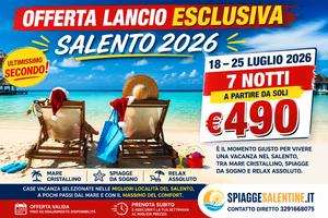 LAST SECOND SHOC 7 Notti in SALENTO A SOLI