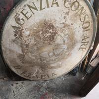 Antico Cartello Agenzia Consolare D'Italia 