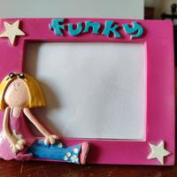 Cornice portafoto con bambina Funky fucsia