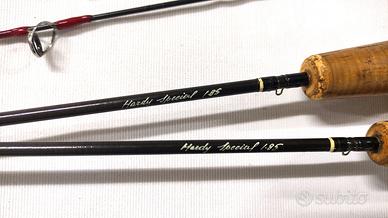 Coppia di canne da pesca vintage Hardy Special 185