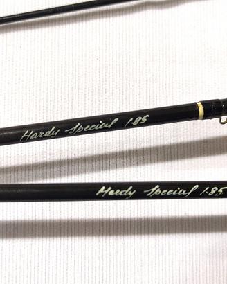 Coppia di canne da pesca vintage Hardy Special 185