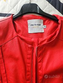 Giacca ecopelle donna taglia 46 rossa