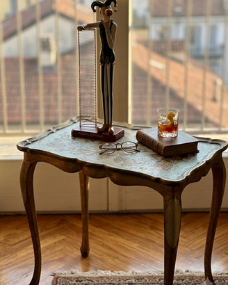 Tavolino Vintage Decorato Veneziano Fiorentino