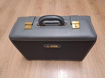 Borsa valigia Samsonite in pelle grigia 