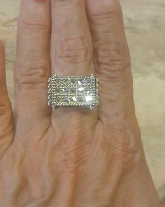 Anello a ponte diamanti naturali e oro