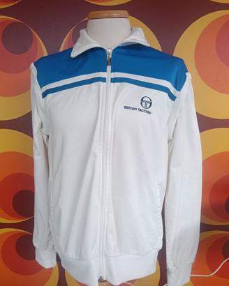 Giacca Sergio Tacchini vintage bianco blu zip anni