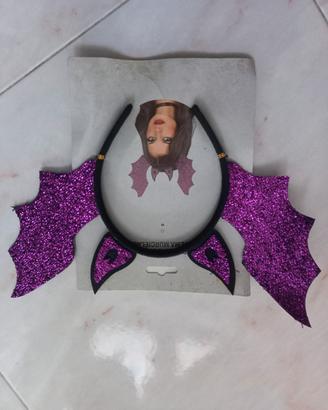 Cerchietto con ali da pipistrello viola