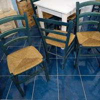 Sedie in legno con seduta in paglia