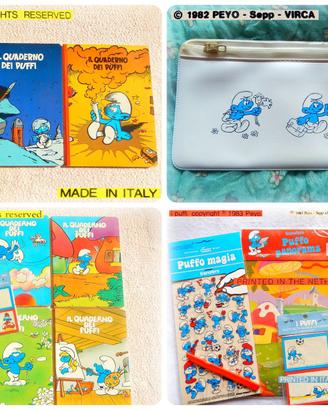🍄 PUFFI Vintage 1980 QUADERNI Trasferelli Astucci