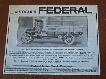 Pubblicità Autocarri Federal (1915)