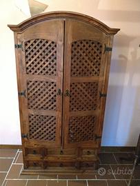 Mobile bar cantinetta in legno con portabottiglie