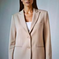 Giacca beige fresco lana tg. 46