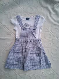 Vestito viola e bianco bambina 3/4 anni