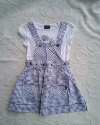 Vestito viola e bianco bambina 3/4 anni