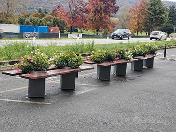 3 Panchine Legno e Ferro per Dehor smontabili