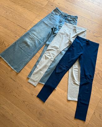 leggings e jeans 4 pezzi taglia 14 anni