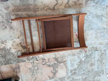 Sedie pieghevoli in legno e paglia