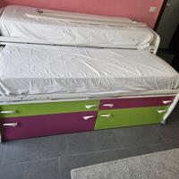 struttura doppio letto a ponte  estraibile 