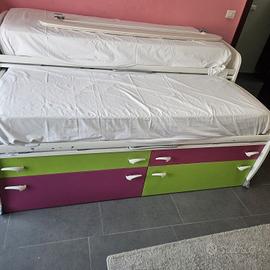 struttura doppio letto a ponte  estraibile 