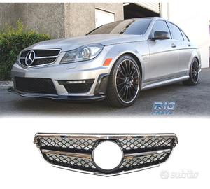 GRIGLIA MERCEDES W204 11-14 NERO CROMATO LOOK AMG 