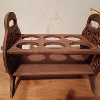 portabottiglie in legno provenienza India