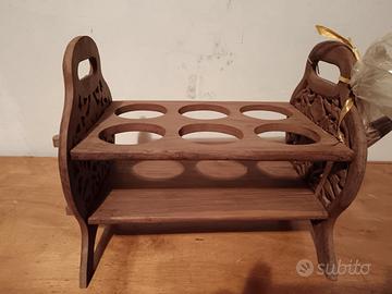 portabottiglie in legno provenienza India