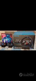 PlayStation4+volante e pedali Logitech+base 