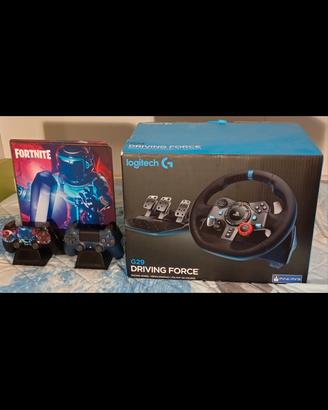 PlayStation4+volante e pedali Logitech+base 