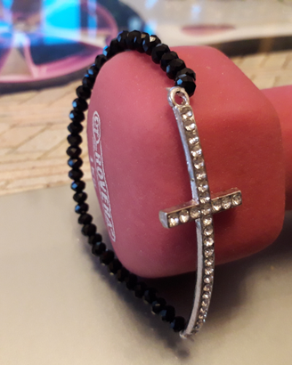 Bracciale perline croce