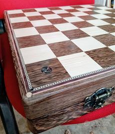 Scacchiera artigianale Wenge - Abete