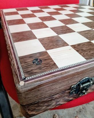 Scacchiera artigianale Wenge - Abete