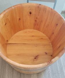 catino per pediluvio in legno ginepro 