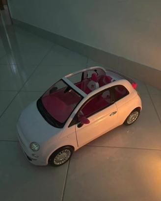 Macchina Fiat 500 Barbie bambole rosa e bianca