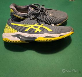 scarpe asics grigio giallo