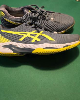 scarpe asics grigio giallo