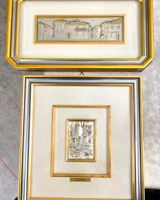 coppia di quadretti in argento 925. 