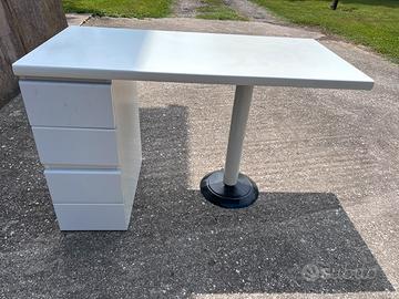 Tavolo mobile da cucina con 3 cassetti bianco