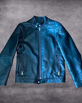 Giacca biker nera taglia M simil pelle moto jacket