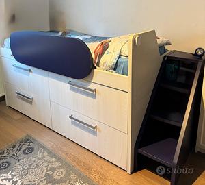 Letto Singolo ragazzo con cassettoni + scrivania